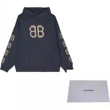 Balenciaga FW24 Logo Hoodie Blue