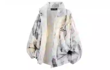 大卫贝肯 美式学院风基础款渐变撞色拼接设计宽松舒适休闲百搭简约保暖加厚羊羔绒绒感外套 男女同款