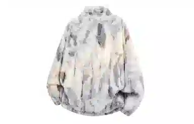 大卫贝肯 美式学院风基础款渐变撞色拼接设计宽松舒适休闲百搭简约保暖加厚羊羔绒绒感外套 男女同款