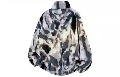 大卫贝肯 美式学院风基础款渐变撞色拼接设计宽松舒适休闲百搭简约保暖加厚羊羔绒绒感外套 男女同款