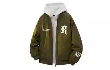 TONYKRZ Gothic Letter Print Bomber Jacket