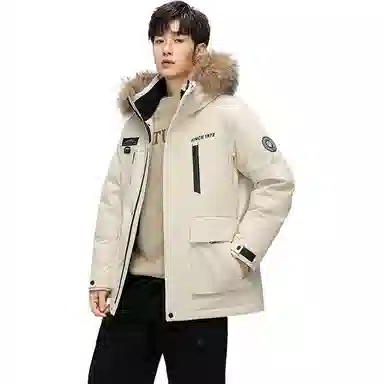 鸭鸭 蓝钻系列 中青年时尚韩版休闲百搭连帽宽松户外运动防寒保暖中长款羽绒服 男女同款