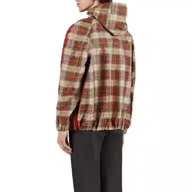 Gucci SS23 Checkered Hooded Jacket Brown