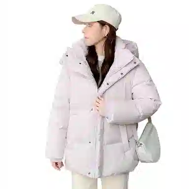 兰缪 白鸭绒蓬松保暖短款冬季时尚高级感简约日常通勤潮流百搭设计感宽松闺蜜装厚外套羽绒服 女款