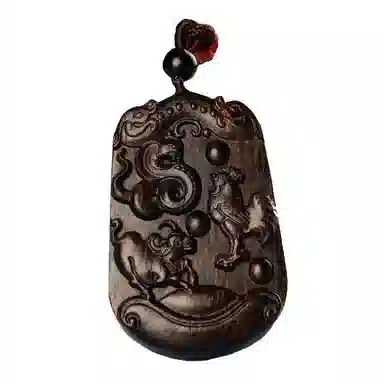 工匠一族 三合生肖三合贵人 紫光檀 木作项链 男女同款情侣款