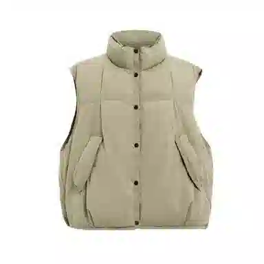 鸭鸭 立领百搭休闲外穿通勤无袖羽绒服 女款