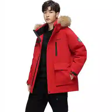 鸭鸭 蓝钻系列 中青年时尚韩版休闲百搭连帽宽松户外运动防寒保暖中长款羽绒服 男女同款