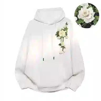 【3D立体浮雕万针刺绣】布客行 美式复古文艺风植物花卉工艺纯色基础简约百搭高级感高街潮流休闲舒适学院华棉重磅长袖卫衣 男女同款