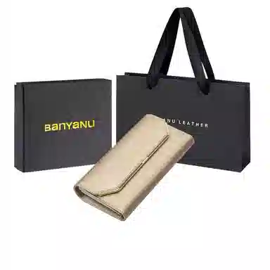 班亚奴 实用防盗刷时尚 多功能 牛皮 卡包钱包 女款 黑色/红色/粉色/玫红色/紫色/蓝色/金色/酒红色