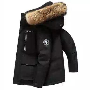 鸭鸭 蓝钻系列 中青年时尚韩版休闲百搭连帽宽松户外运动防寒保暖中长款羽绒服 男女同款