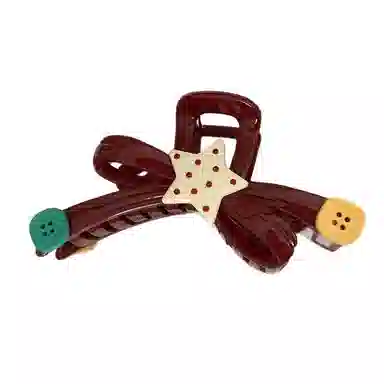 零界 大号高级纽扣星星温柔气质波浪甜美少女发量大鲨鱼夹 亚克力 发夹 女款