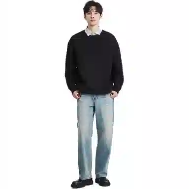 独驰 假两件翻领设计感套头卫衣 男款