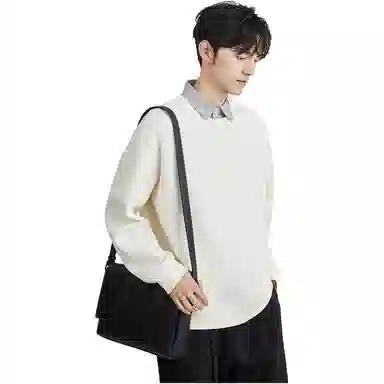 独驰 假两件翻领设计感套头卫衣 男款