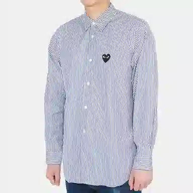 CDG Play Striped Shirt Blue