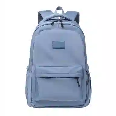 艾妮兔 旅行大容量初高中大学生简约拉链开合 涤纶（聚酯纤维） 书包背包双肩包 大号 男女同款情侣款 蓝/白/粉/灰/黑