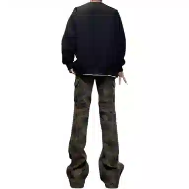 UPXIW Wide Leg Cargo Jeans Camo