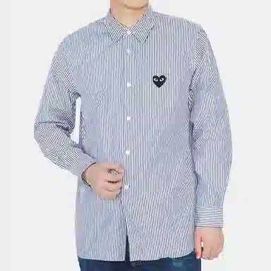 CDG Play Striped Shirt Blue