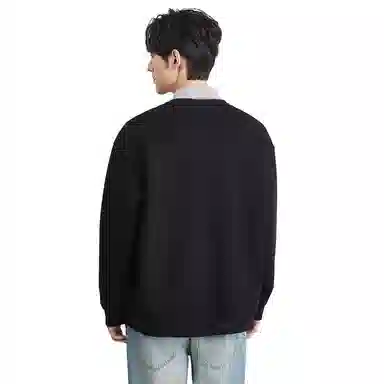 独驰 假两件翻领设计感套头卫衣 男款