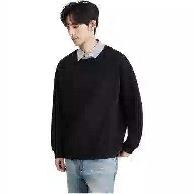 独驰 假两件翻领设计感套头卫衣 男款