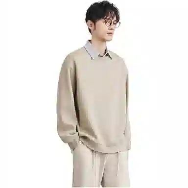 独驰 假两件翻领设计感套头卫衣 男款