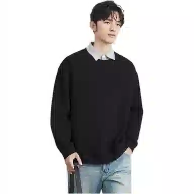 独驰 假两件翻领设计感套头卫衣 男款