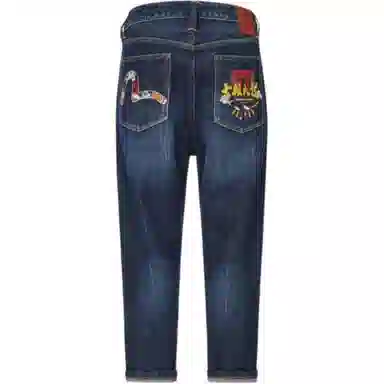 EVISU Seagull Print Cropped Jeans