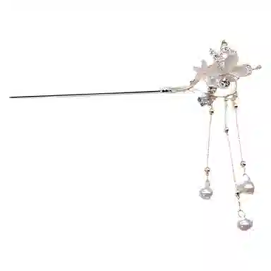 【蝶恋花】 指尖瑰宝 古风古典国潮文艺花朵蝴蝶流苏新中式盘发汉服旗袍经典百搭 镀银 发簪 女款