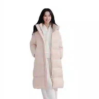 森马 超级植物系列 纯色防水加厚保暖连帽中长款羽绒服 女款