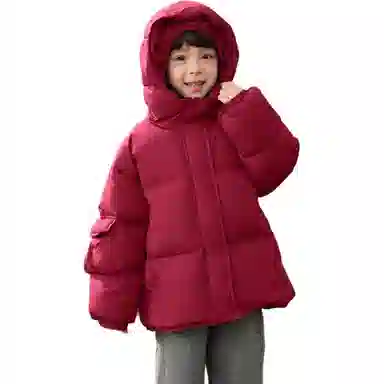 鸭鸭 防风短款保暖鸭绒御寒羽绒服 青少年