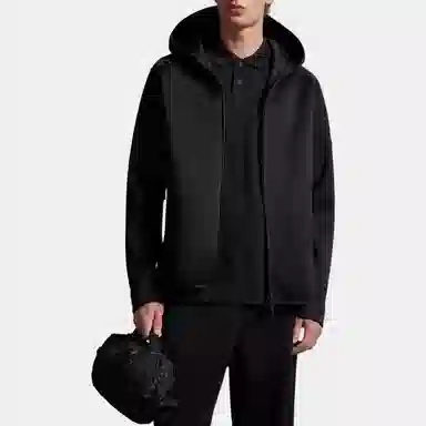 Moncler Neoprene Zip-Up Hoodie
