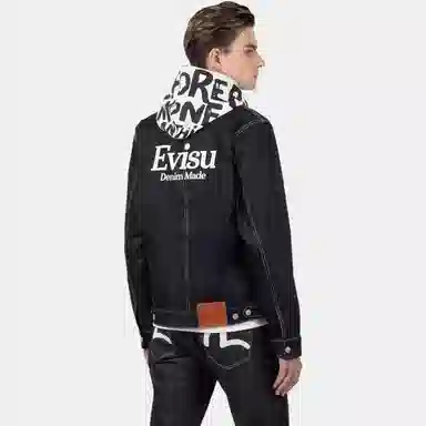 EVISU FW22 Denim Jacket Back Letter Print