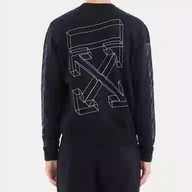 OFF-WHITE Printed Cotton Sweatshirt Black