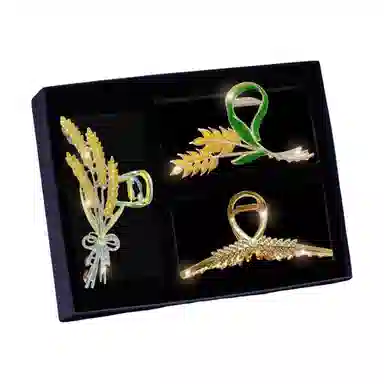 妖娆猫 麦穗蝴蝶铃兰花后脑勺高端大号网红爆款盘发鲨鱼套装 合金 发夹 女款