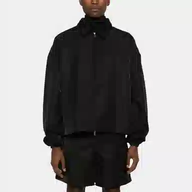 Fear of God Essentials Textured Nylon Trucker Jacket Black
