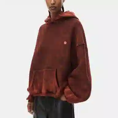 Alexander Wang SS24 Loose Pullover Hoodie Red