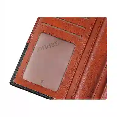 歌若拉 撞色拼接长款 牛皮 真皮钱夹钱包 男款 多色