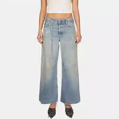 Acne Studios SS24 Zip Straight Low Waist Jeans Blue