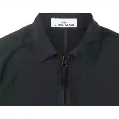 Stone Island Logo Collar Jacket Black