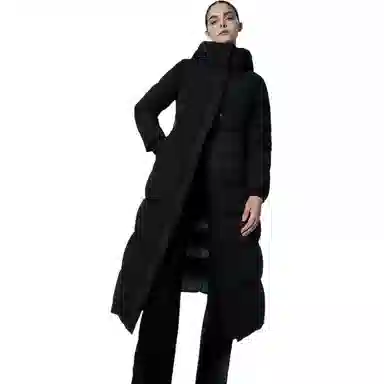 坦博尔 连帽厚款纯色长袖羽绒服 女款