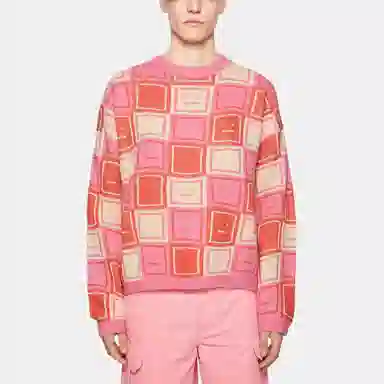 Acne Studios Face Sweater Rust Orange/Tango Pink
