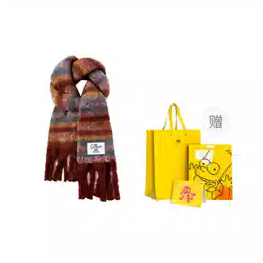 The Simpsons Plaid Gradient Scarf