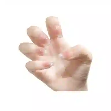 柚予颜 高级感显白微笑法式猫眼穿戴甲  梯型裸粉腮红晕染 纯欲