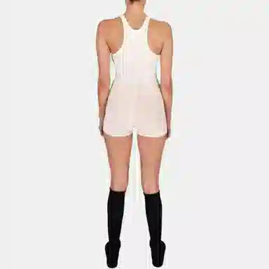 YEEZY Letter Print Sleeveless Bodysuit Ivory