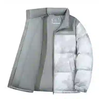 坦博尔 运动印花高充立领面包羽绒服 男女同款