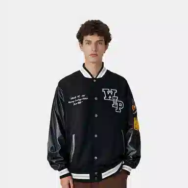 Carhartt WIP Large Logo Varsity Jacket Black