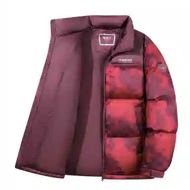 坦博尔 运动印花高充立领面包羽绒服 男女同款