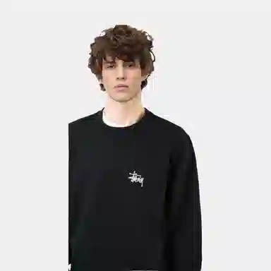 Stussy Basic Back Logo Crewneck Black