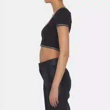 Alexander Wang SS23 Black Crop Tee