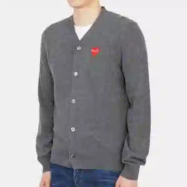 CDG Play Cardigan Grey