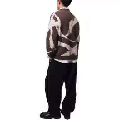 H&M SS25 Jacquard Sweater Coffee Beige